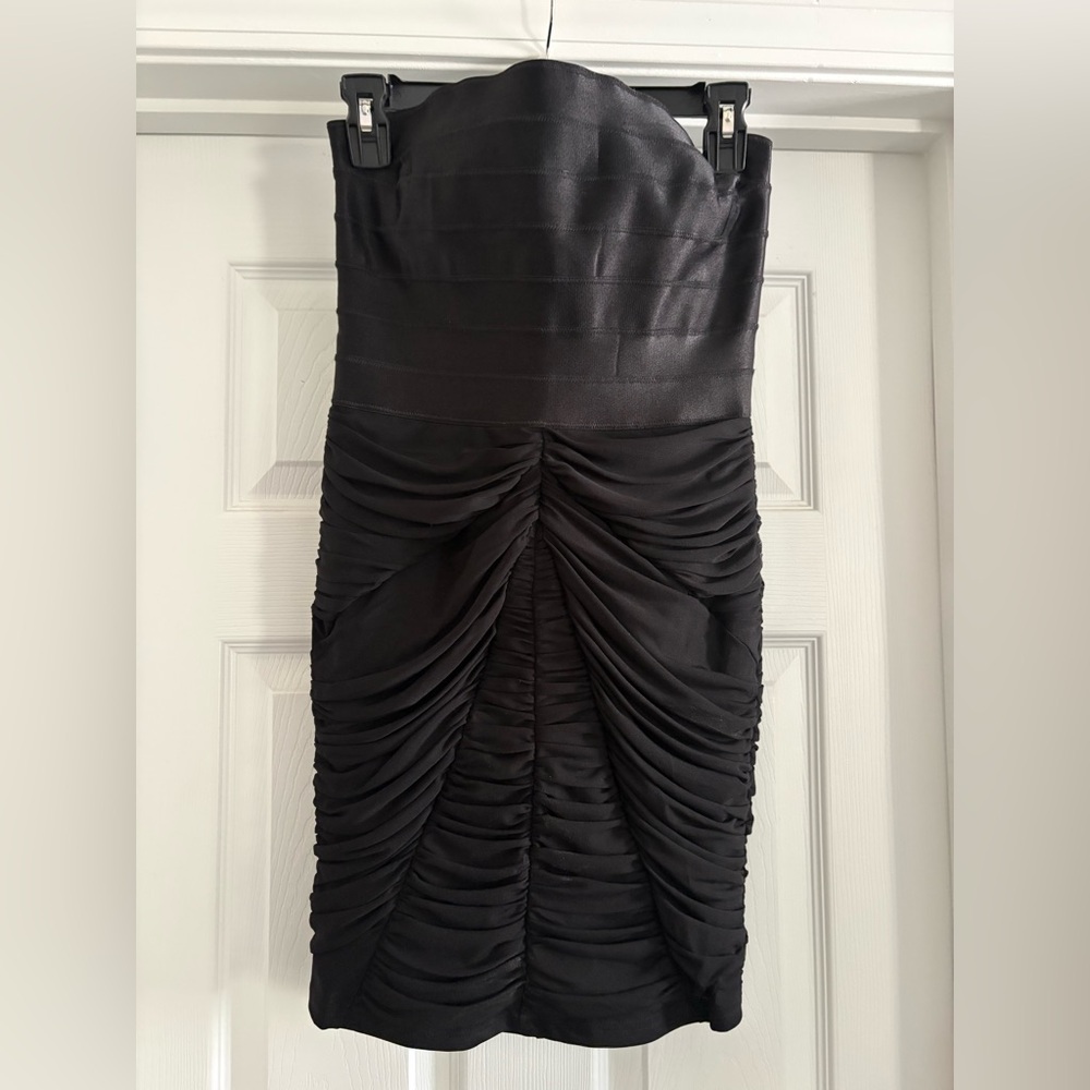 bebe body con strapless mini dress homecoming